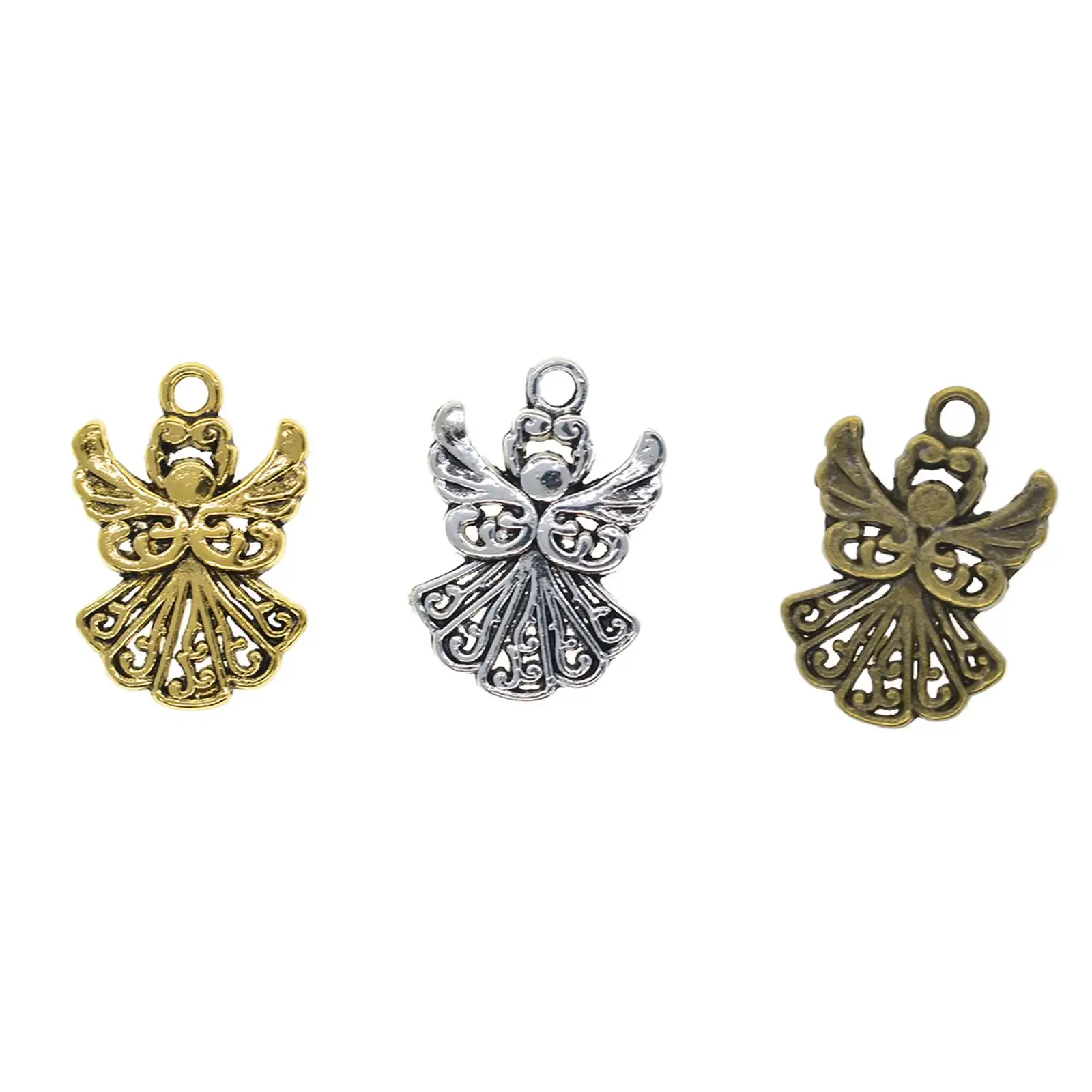 120x Metal Angel Charms Pendants DIY for Earring Bracelets Jewelry Making