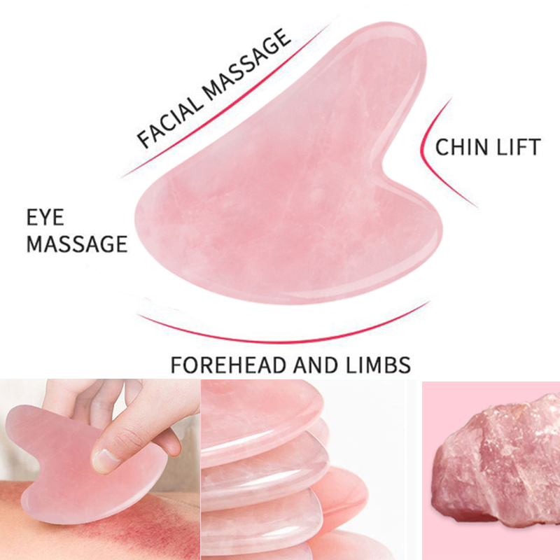 Best of Guasha Stone Massage Face Lift Tools Natural Rose Quartz Gouache Scraper Jade Gua Sha Board For Face Neck Back Body Acupuncture Reviews & Tips