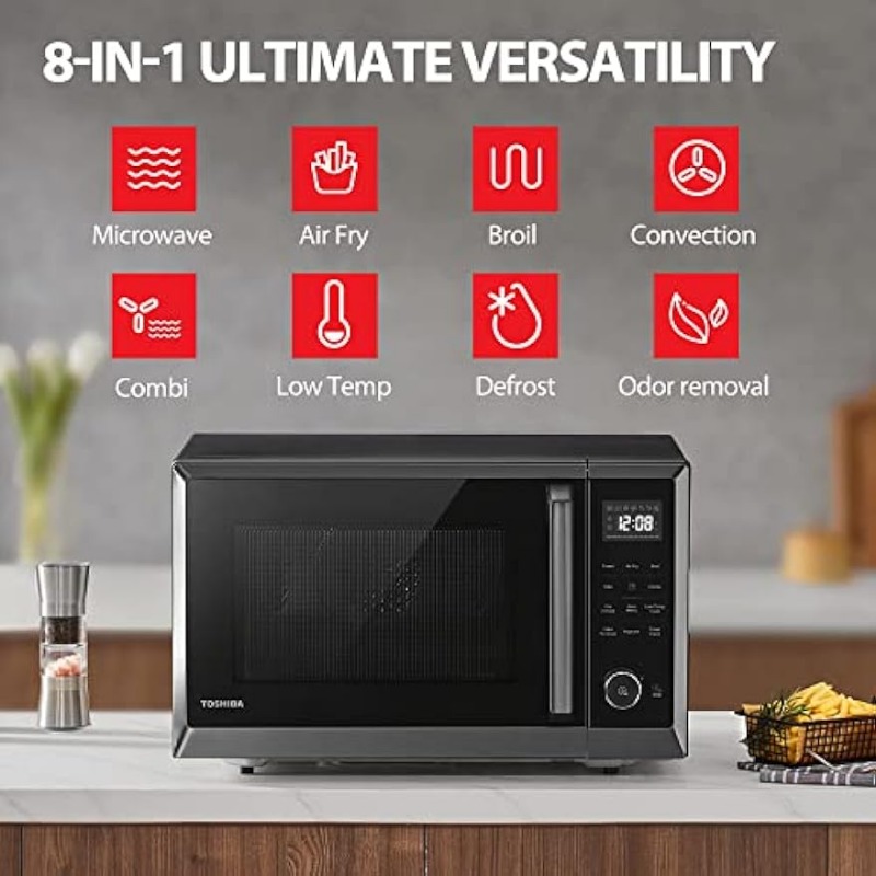 Title 2, Air Fryer Combo 8-in-1 Countertop Microwave Ove...