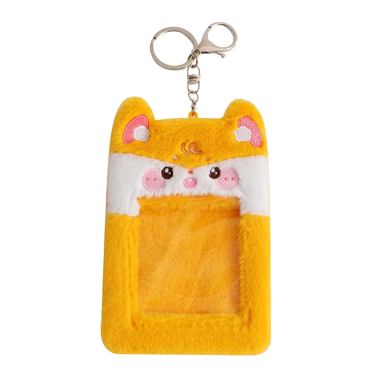 Cute Plush Photocard Holder ID Card Cover Bag Idol Photo Storage Card for Birthday Gift Outside Football Cards