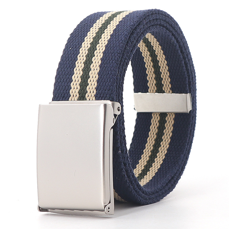 3.8X120cm Simple Design Stripe Rainbow Style Male and Female Students Youth Casual Canvas Jeans Women Belt Clothing Accessories