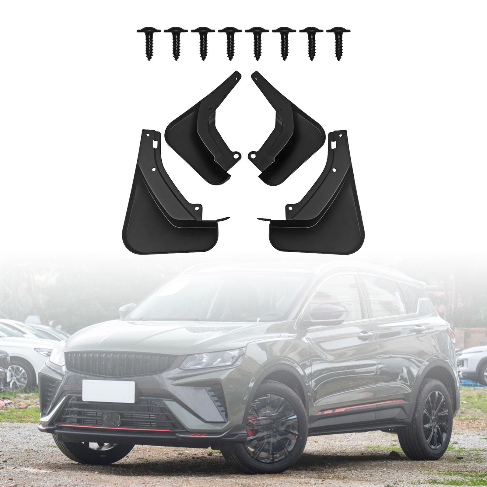 4 Pieces Car Wheel Mud Flaps with 8 Screws Mud Guards for Geely Coolray 2022-2023 Durable Accessories Impact Resistance