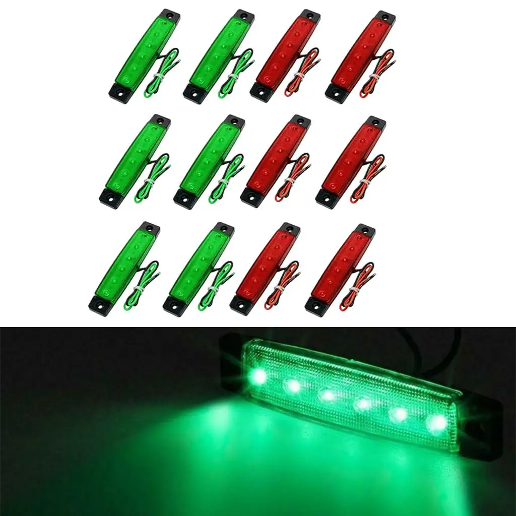 12 Pieces Red and Green Boat Navigation  Lights DC 12V for Boat
