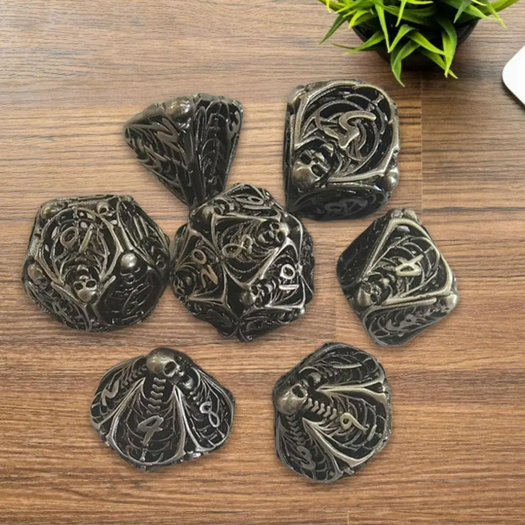 7x Hollow-Carved Polyhedral Dice Party Favor Games for Table Game