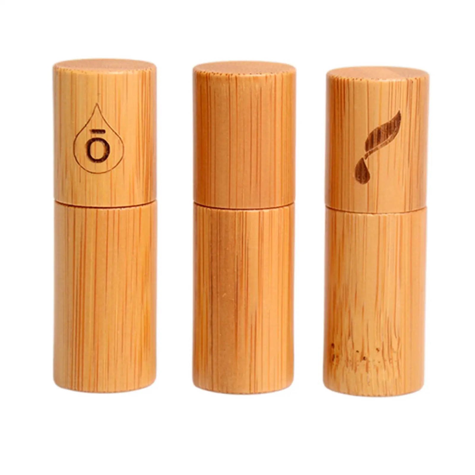 5ml Bamboo Essential Oil Roller Bottles Roll On for Lip Gloss Eye Cream Storage DIY Homemade Cosmetic Product Elegant Convenient
