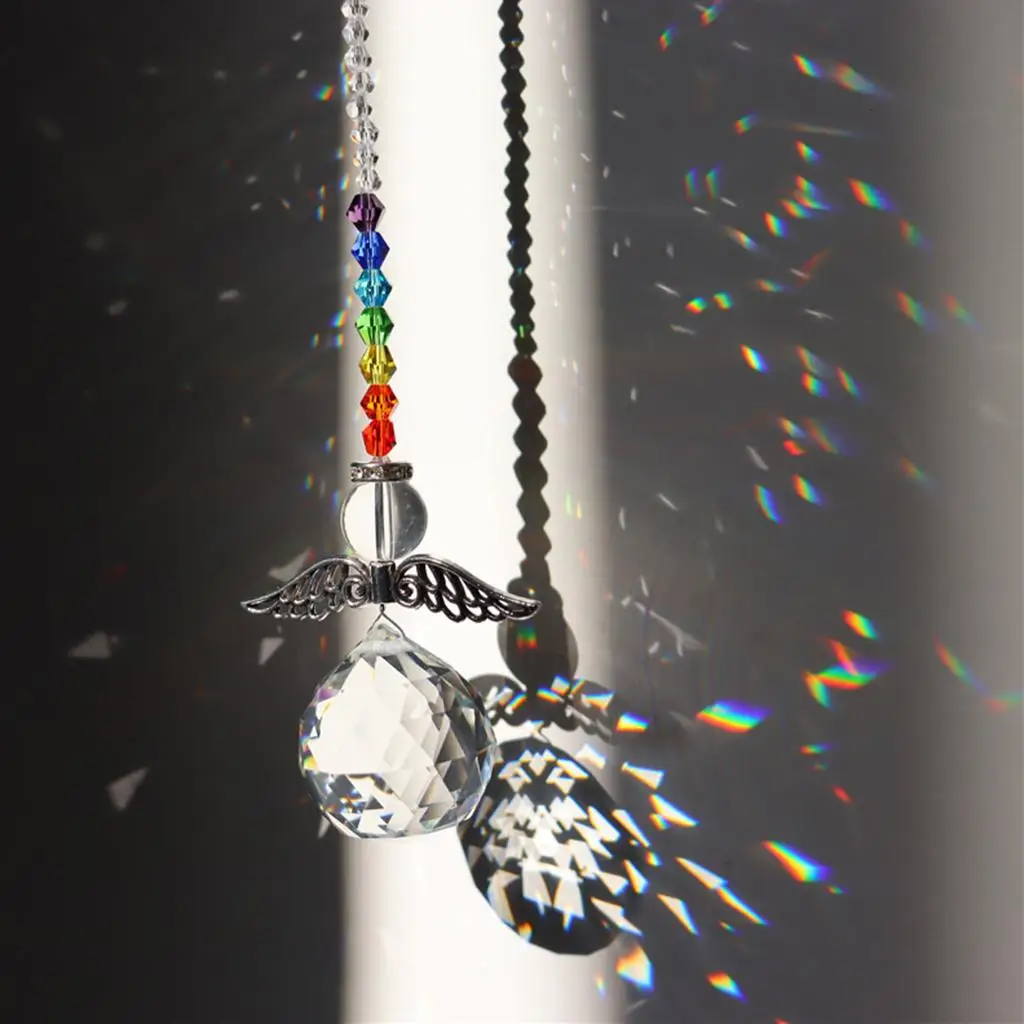 Crystal s Angel ing Pendant Prism Windows Home Car Tree Decorations Christmas Kids Birthday Gifts