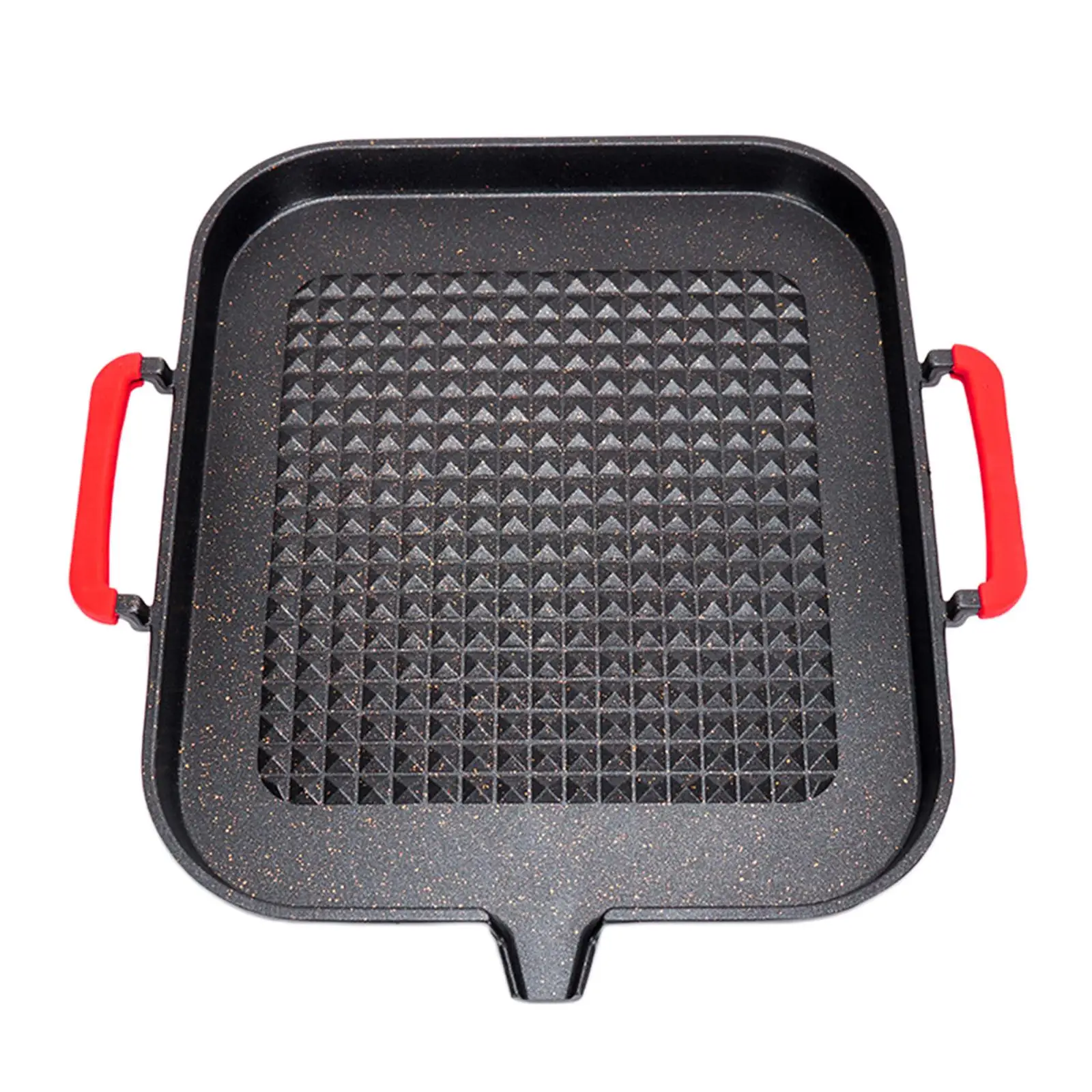 Premium Cook Non-Stick Grill Pan, Cast Aluminium Non Stick Frying Pan with Safety Handle for Outdoor, Camping, BBQ, Picnic