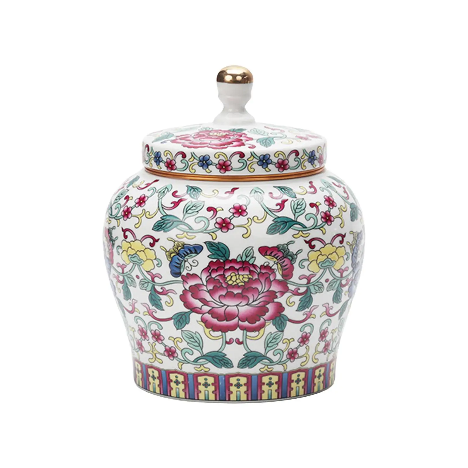 Porcelain Tea Canister Glazed Household Storage Jar Can Store Your Treasures