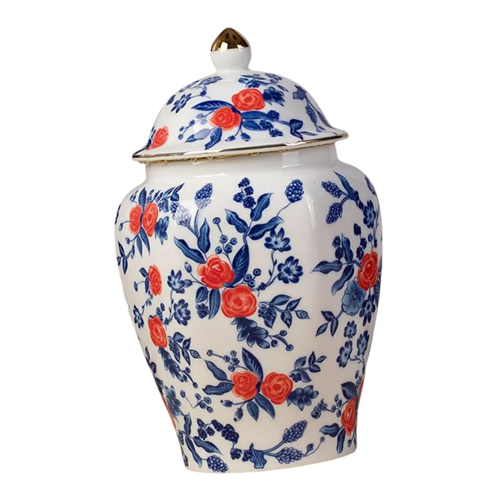 Antique Ceramic Ginger Jar Flower Vase for Kitchen Home Centerpiece Table Decoration