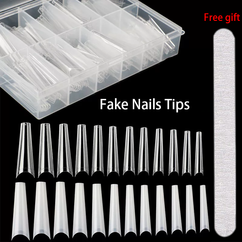 Best of 1000-240PCS C-Curve False Nail Tips DIY Nails Salon Tip Acrylic Transparent Natural Guide Capsule Stiletto Half Cover Fake Nail Reviews & Tips