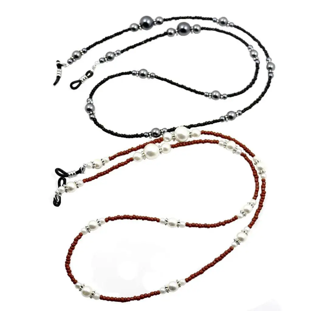 Fashion faux pearl bead strand eyeglass holder sunglass cord