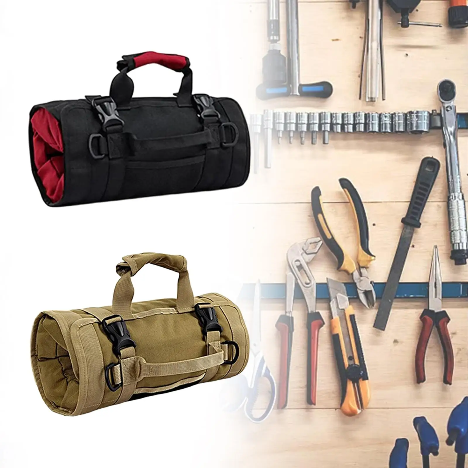 Roll up Tool Bag Organizer with 5 Different Pouches emergency set Tool Bags