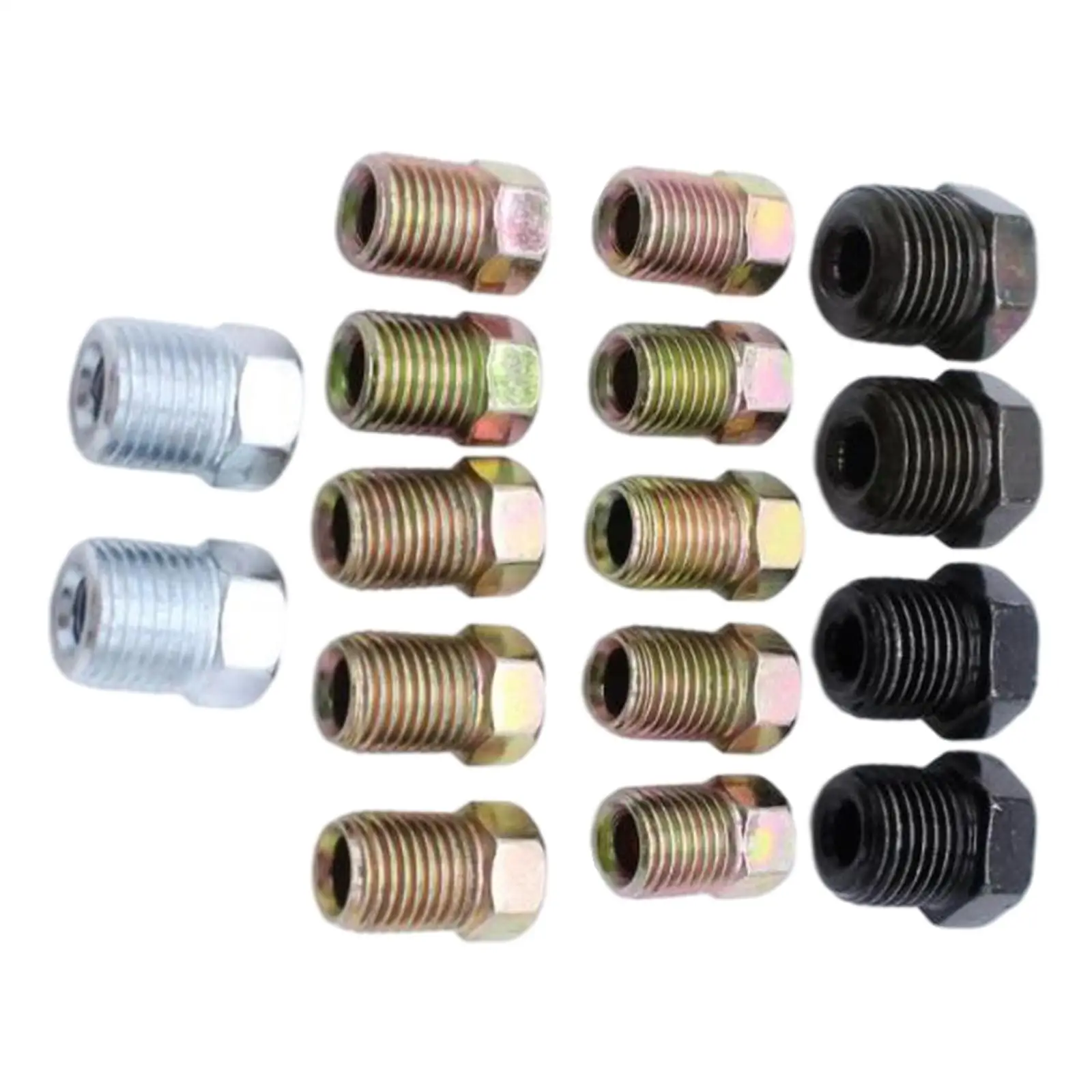 16Pcs Inverted  Tube Nuts 2x 7/16-2x -24 2x 9/16-18 Threads Nuts Fit for 3/16 Tube Brake Line  Accessories
