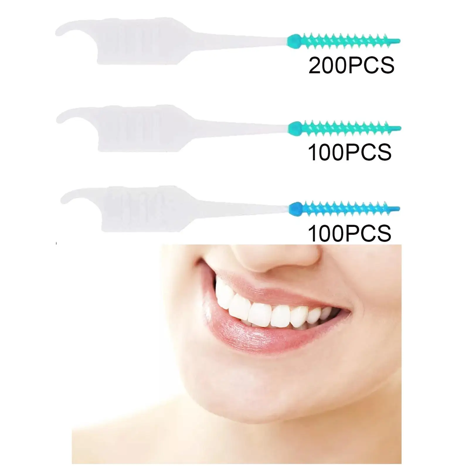200x Interdental Brush Teeth Cleaning Tools Travel Cleaner for Cleaning Gaps Between teeth Flossing Mini Teeth Brushes