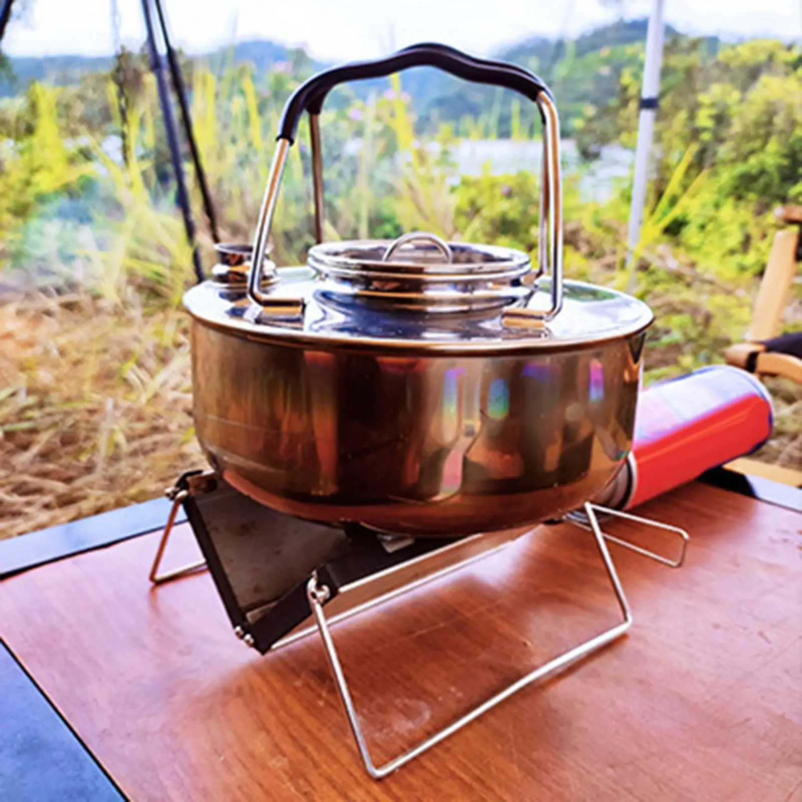 Portable Camping Tea Kettle Teapot Campfire Kettle Cookware Outdoor Kettle for Camping Backpacking Kitchen Picnic Hiking