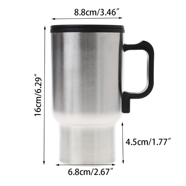 Stainless Steel Hot Water Heater Mug for Car Electric Thermos Kettle  Boiling Heated Portable Travel Heating Coffee Cup D7WD - AliExpress