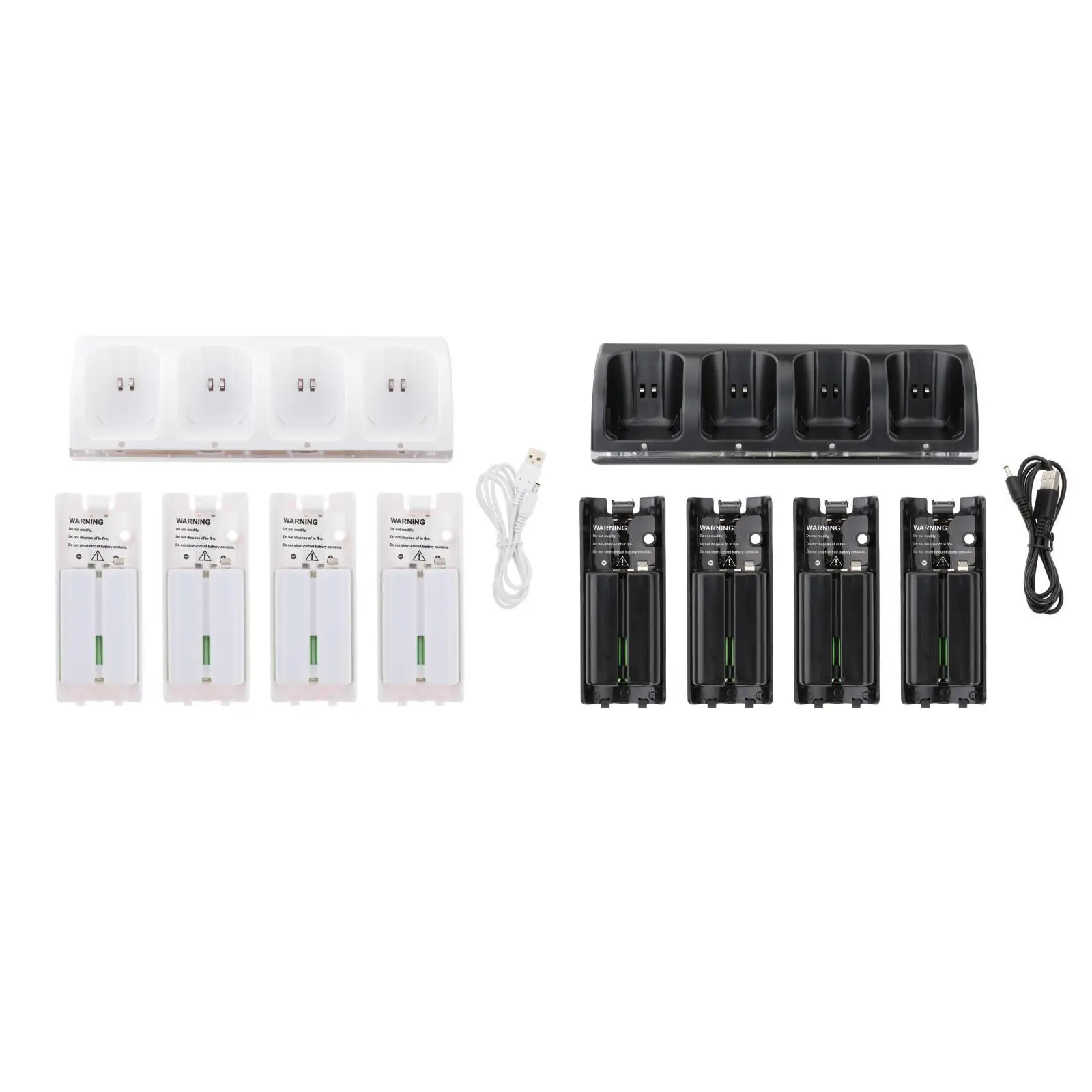  , Charging Dock Station with USB Cable 4Pcs 2800mAh Replacement Batteries for Wii Game Console Game Accessories