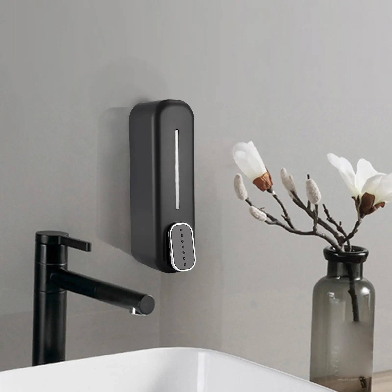 ABS Wall Mount Hand Liquid Shampoo Shower Gel Dispenser for Washroom Office