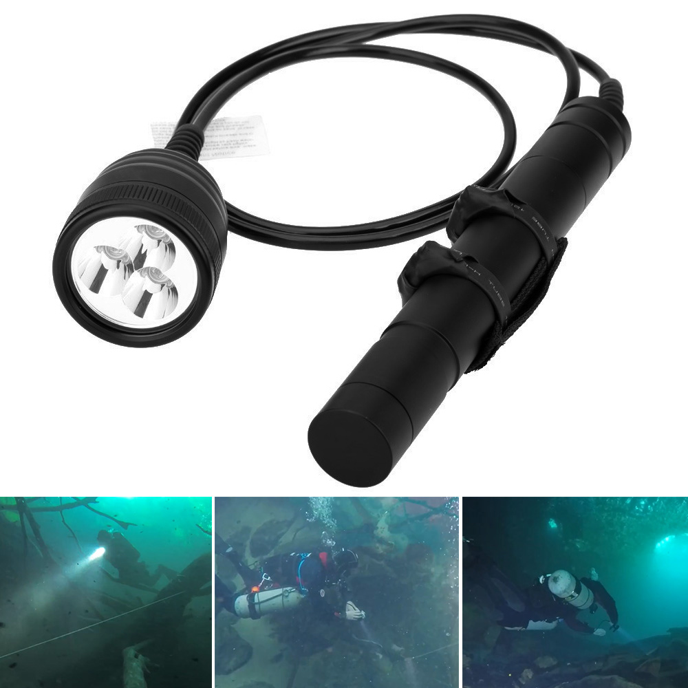 Description Picture 2 of itemProfessional LED Diving Flashlight Underwater 150m 3000lm Magnetic Switch 3x XM-L2 LED Diving Torch Light Photographic Supple
