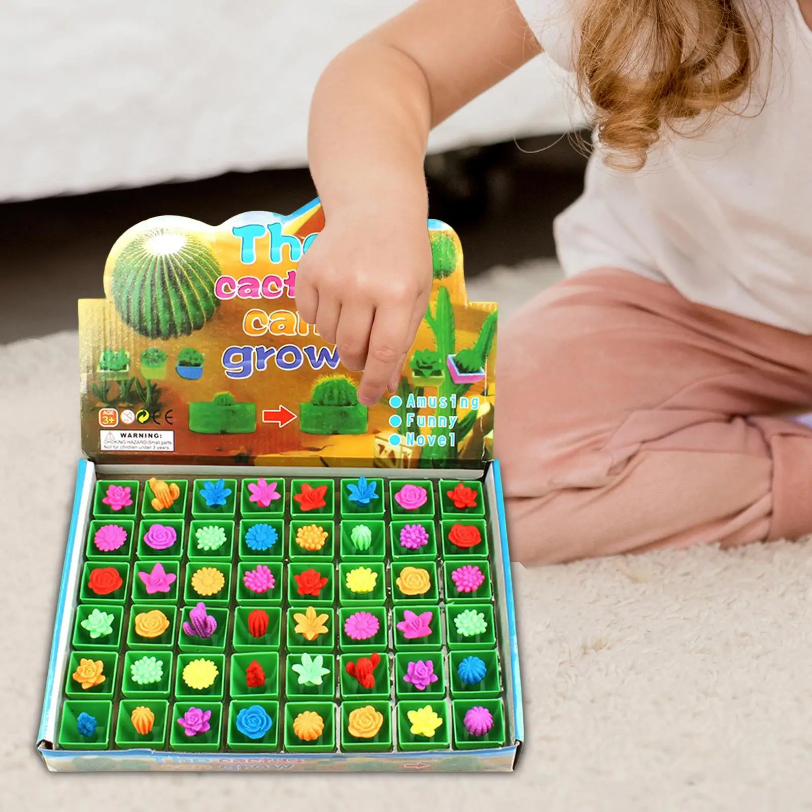 48 Pieces Water Growing Cactus Toys Grow Expansion Plant for Girls Boys Gifts