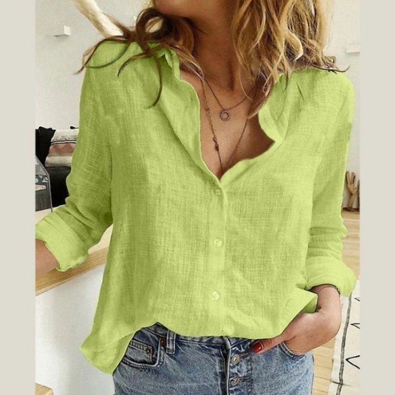 Title 7, Linen Clothing Feminine Shirts Loose Fashion Bl...