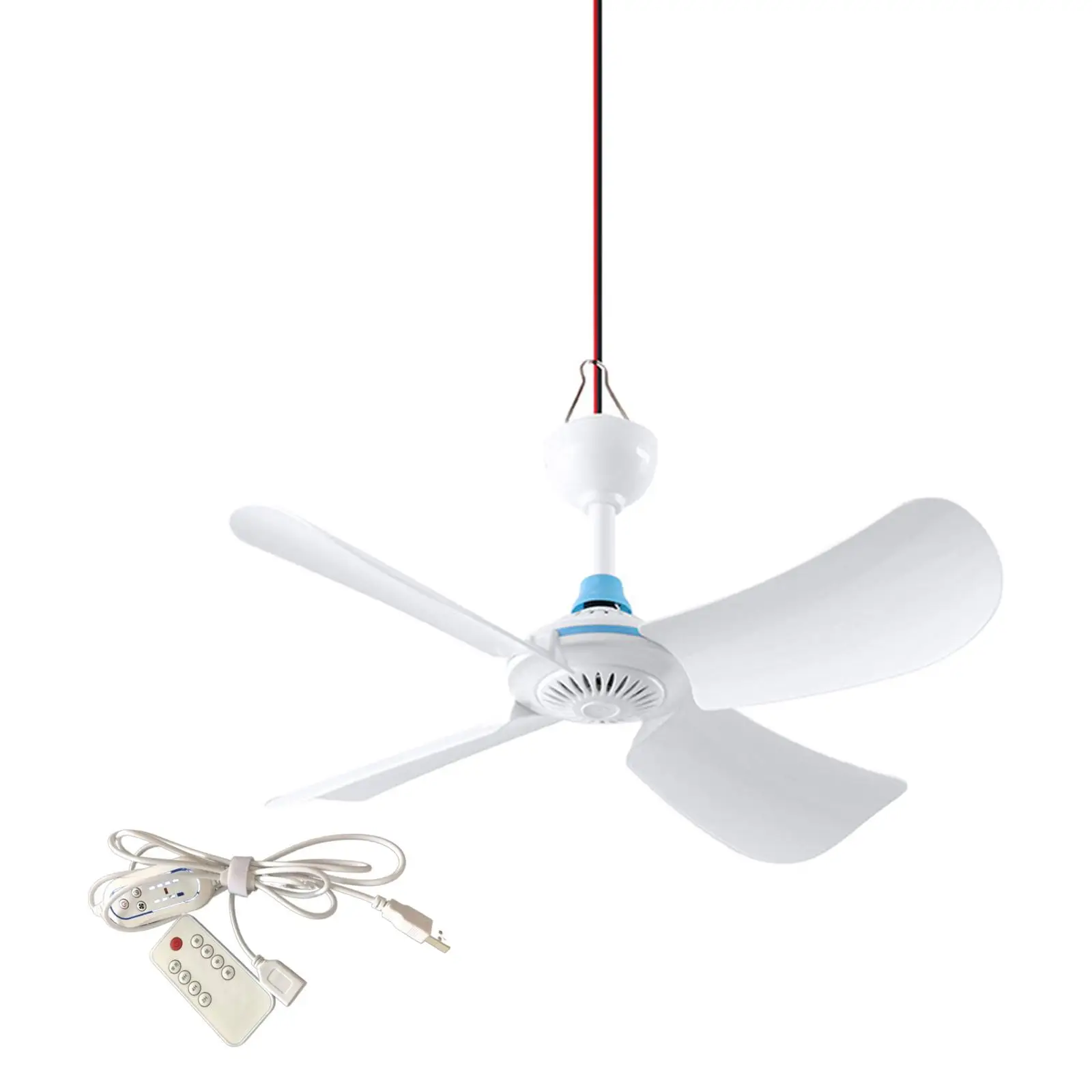 Ceiling Fan with Remote Control Vintage Breeze Fan Low Noise for Home Tent