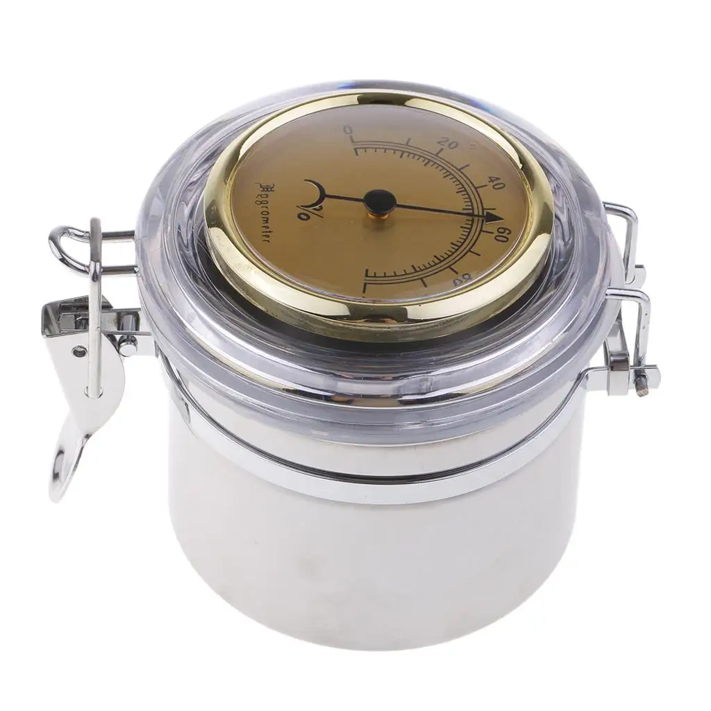 Stainless Steel Pipe Tobacco Hygrometer & Humidifier Moisture Box Humidity