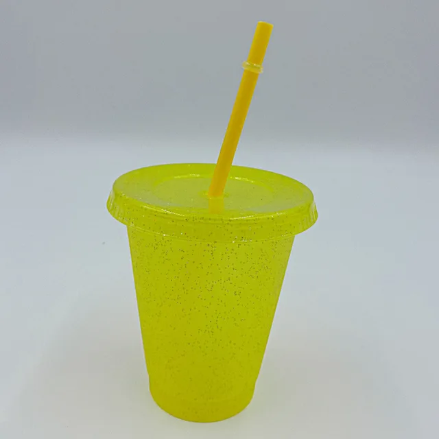 Reusable Glitter Cup with Lid and Straws Water Cups Summer Transparent  Beachside Sport Juice Mugs Leak Proof Drinkware Glass - AliExpress