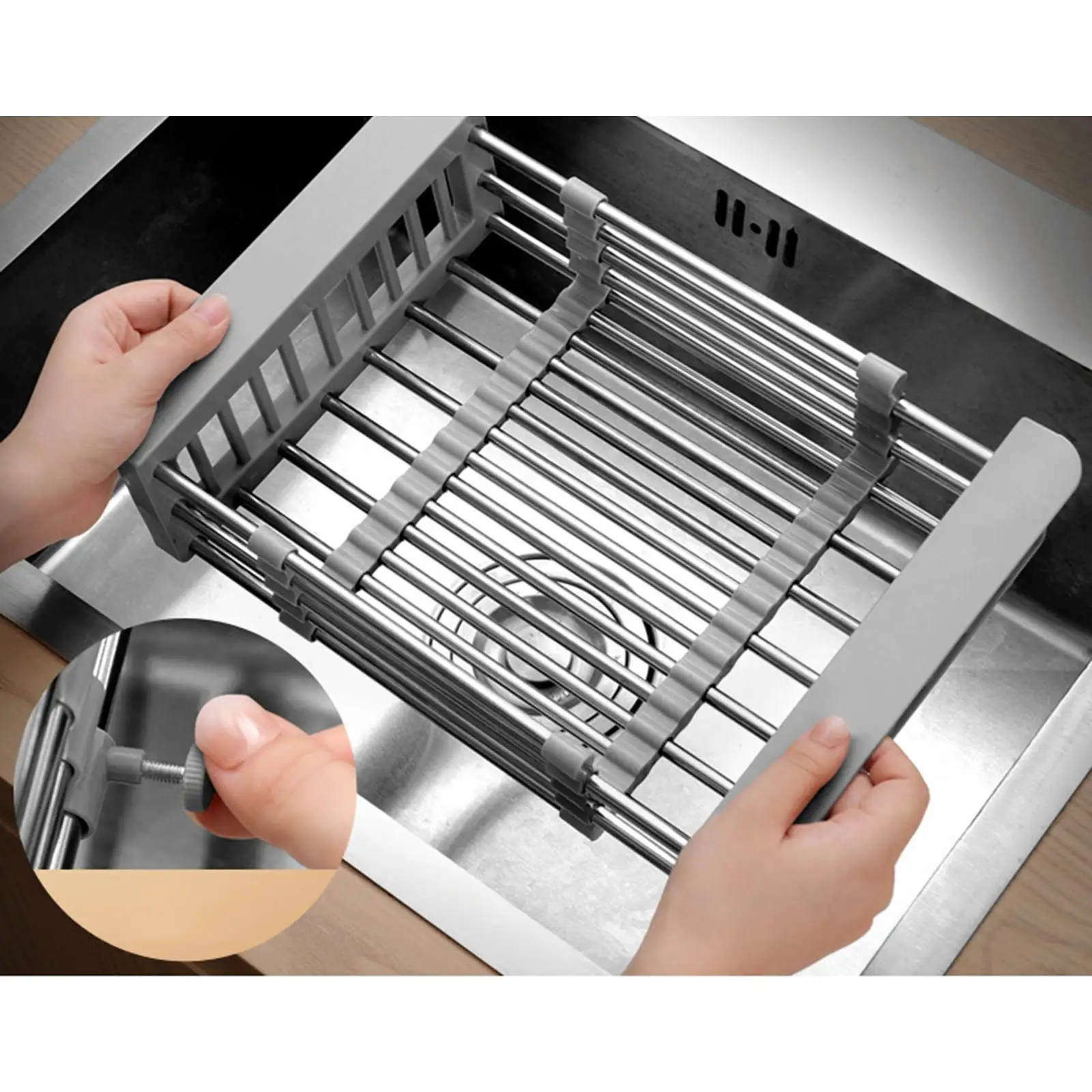 Adjustable Dish Drying Rack Multipurpose Dish Organizer Expandable Dish Drying Rack for Kitchen Sink Items Storage and Drying