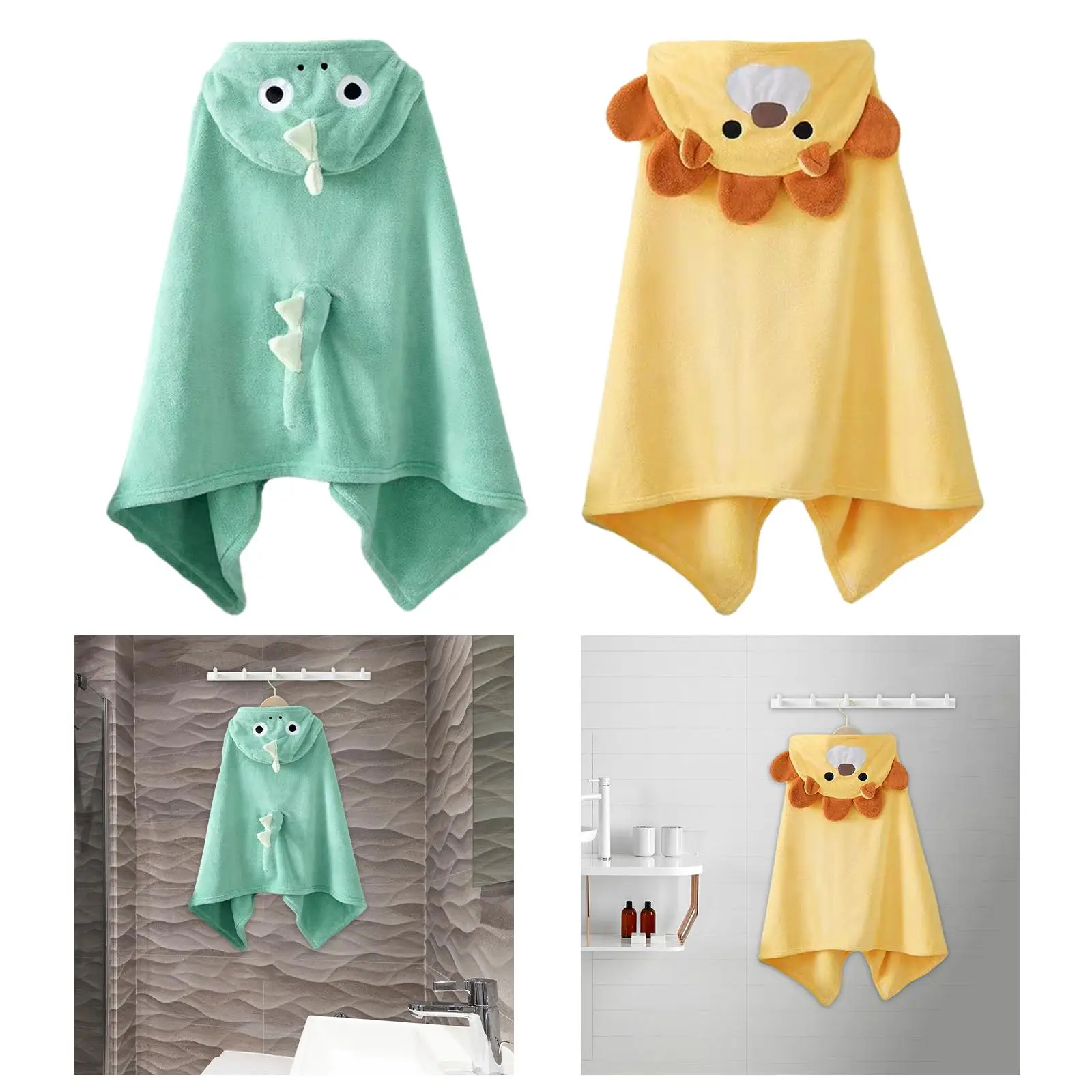 Toddlers Bathrobe with Hood Lightweight Sleep Suit Breathable Kids Bath Towel