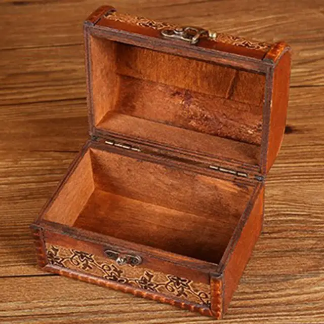 Fogcroll Jewelry Organizer Box Antique Imitation Copper Latch