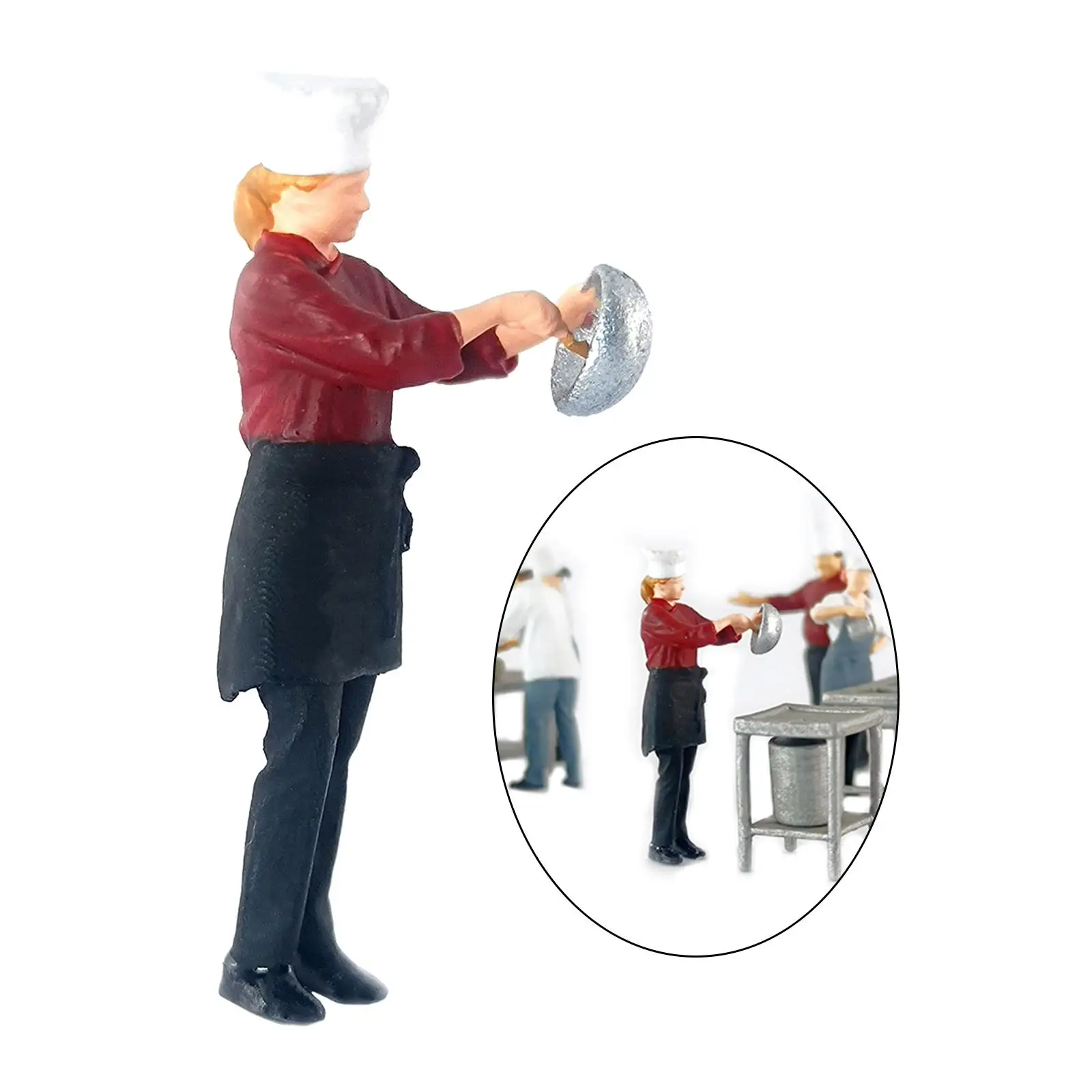  People Figures Restaurant Chef Figurines for Miniature Scenes