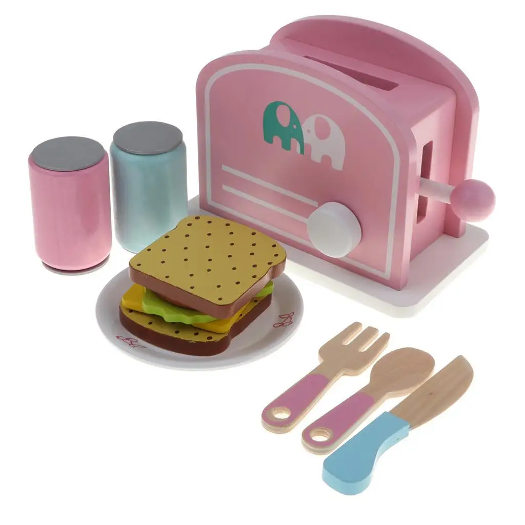 Bread Wooden Play Kitchen Set with Accessories 