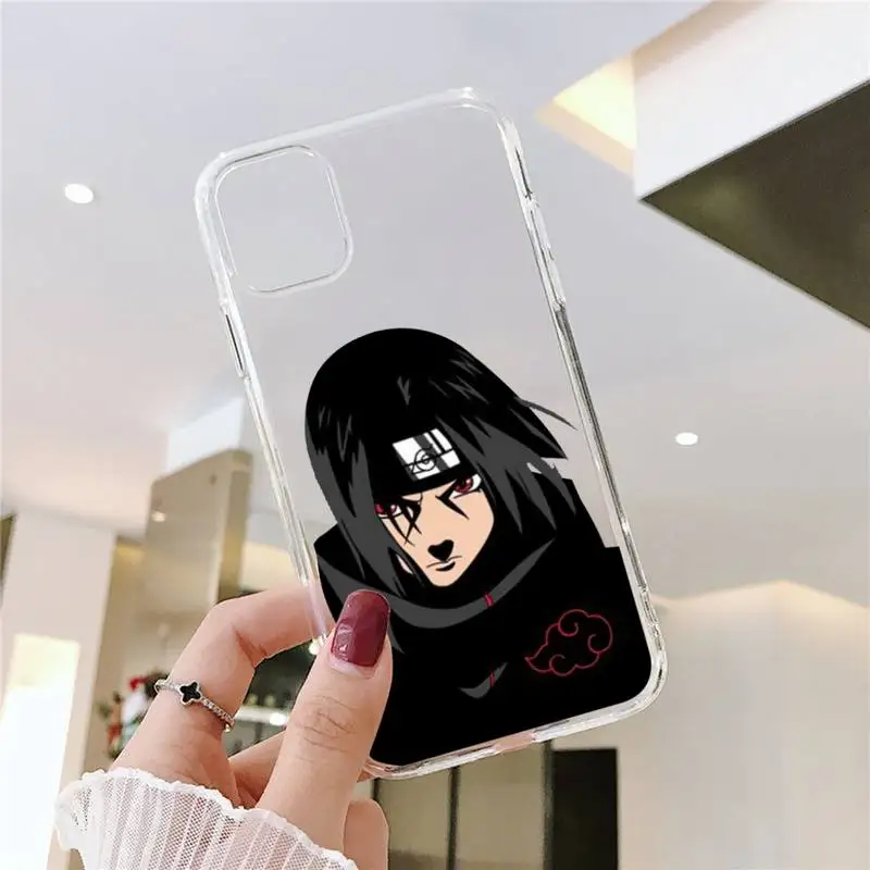 Naruto Akatsuki Anime Fitted Phone Case Transparent For Iphone 11 13 12 Pro Max Xr X Mini 7 8 PLUS Coque Cover