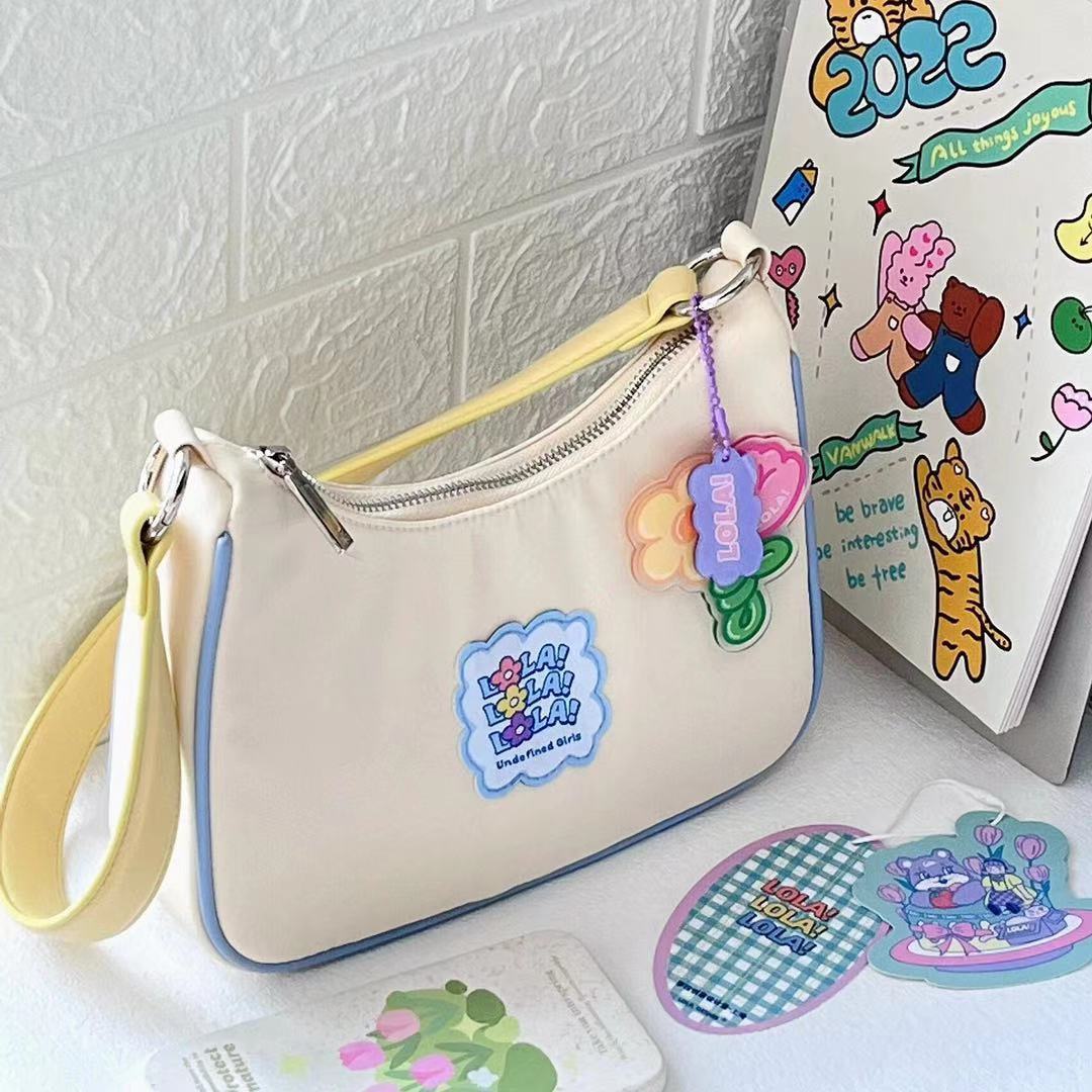 HAEX-Bolsa de ombro feminina com pingente acrílico