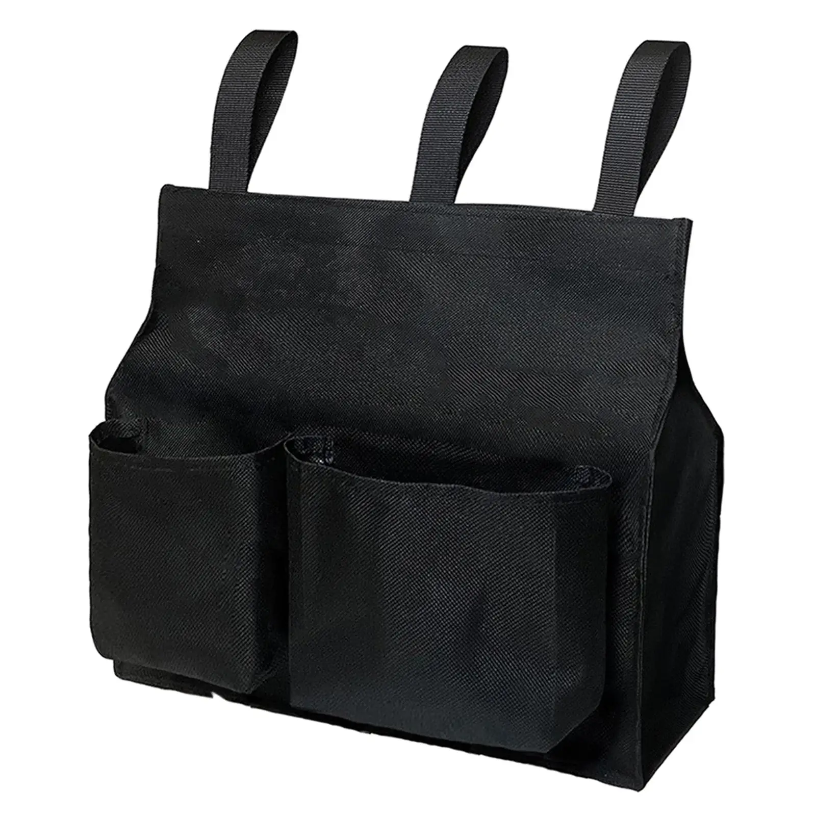 Softball Umpire Ball Bag Wear Resistant Durable with Pockets Oxford Fabric Black Umpire Equipment for Baseball Softball Referee
