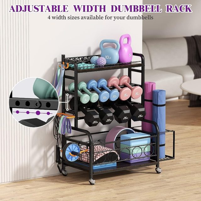  VOPEAK Metal Storage Rack for Yoga Mats, Foam Rollers and Gym  Equipment - Home Exercise and Fitness Gear Organizer : Sports & Outdoors