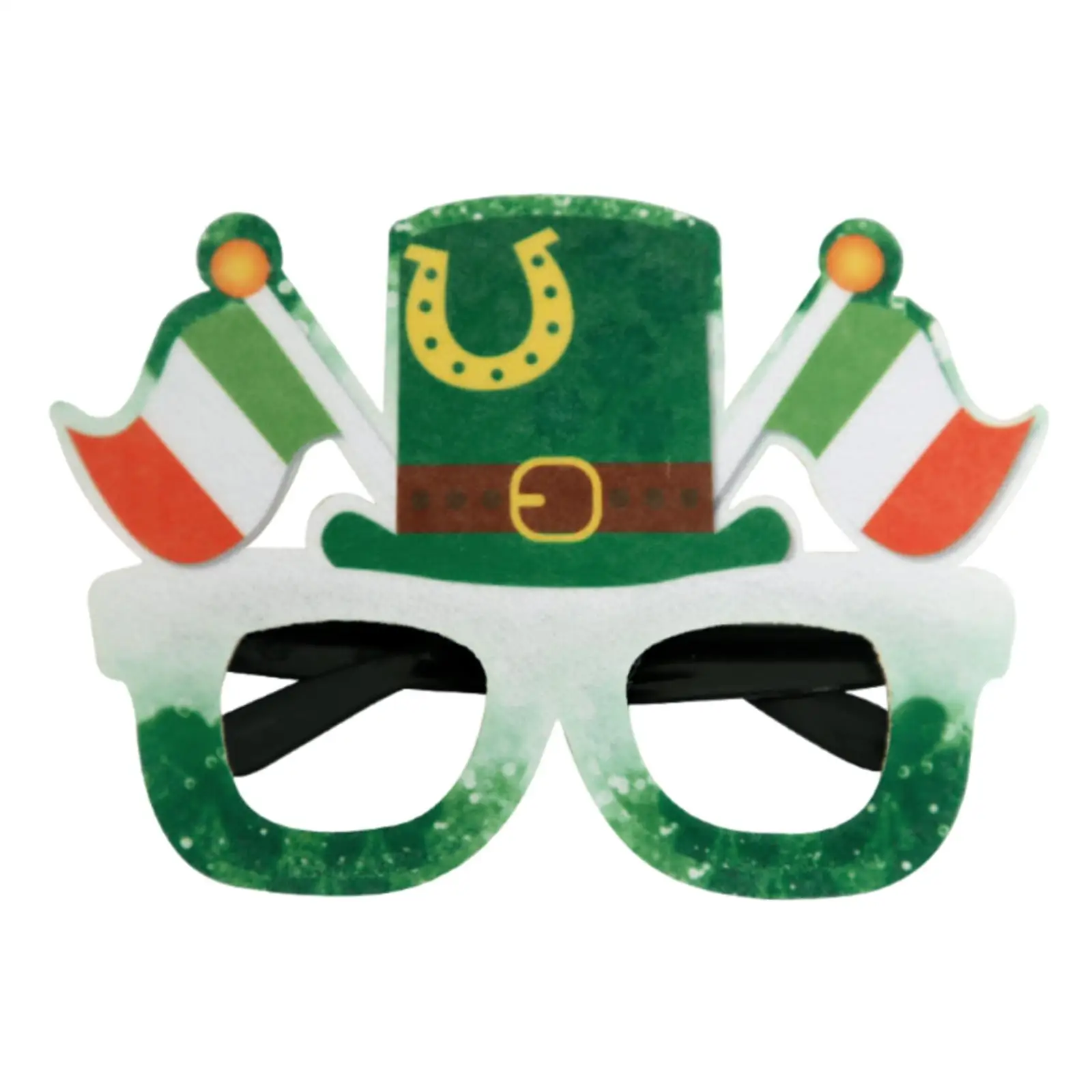Happy ST Patricks Day Glasses Shamrock Hat Photo Props Eyewear Decoration Fancy Dress Eyeglasses for Supplies Favors Adults Kids