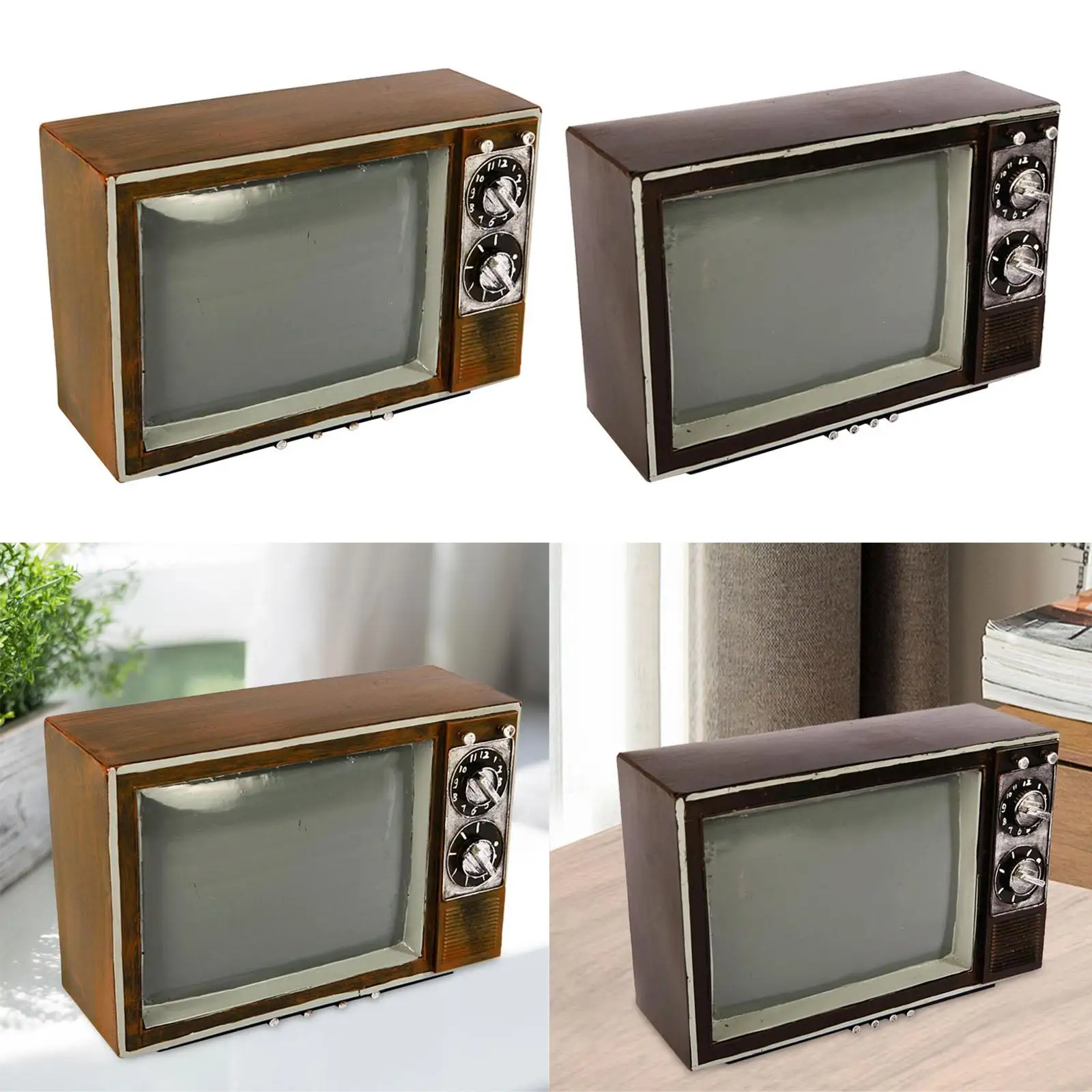 TV Model DIY Scene Accessories Collectible Shop furniture toy Metal Bedroom Vintage Display Model Television Model Decor