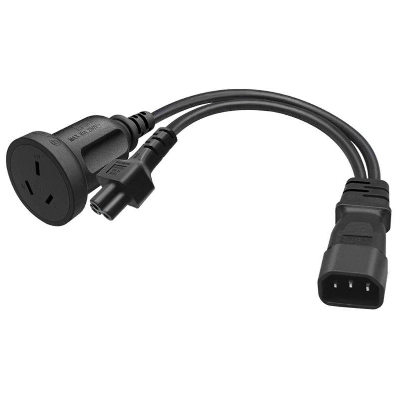 Un cable negro con un enchufe en un extremo y un enchufe USB en el otro extremo