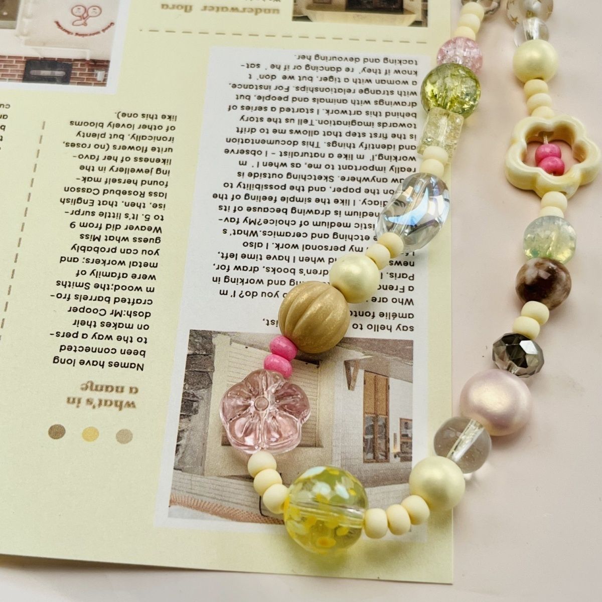 Y2K Frühling Perlen Seil Für Telefon Charme Strap Schlüsselbund Armband Nette Blätter Blume Anhänger Landyard Mädchen Frauen Schmuck Geschenke – Detail 8