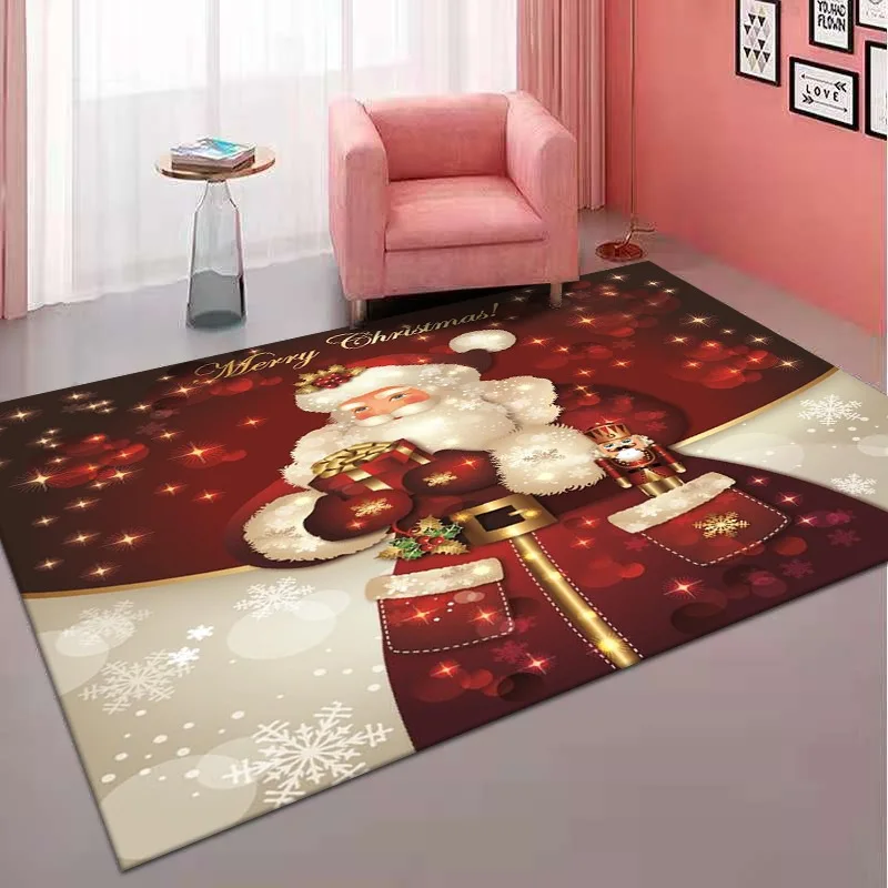 Christmas Decorations Carpet for Living Room Home Decor Sofa Table Large Area Rug Bedroom Entrance Doormat Bathroom Non-slip Mat