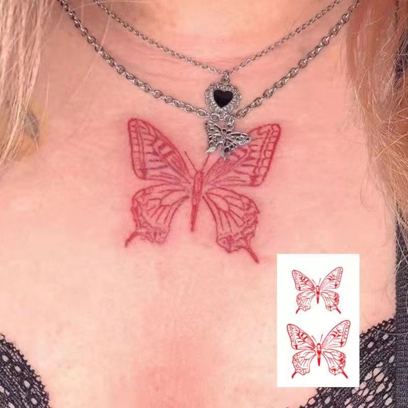 Best of Waterproof Temporary Tattoo Sticker Red Butterfly Pattern Arm Wrist Chest Fake Tattoo Sticker Female Girl Flash Tattoo Reviews & Tips