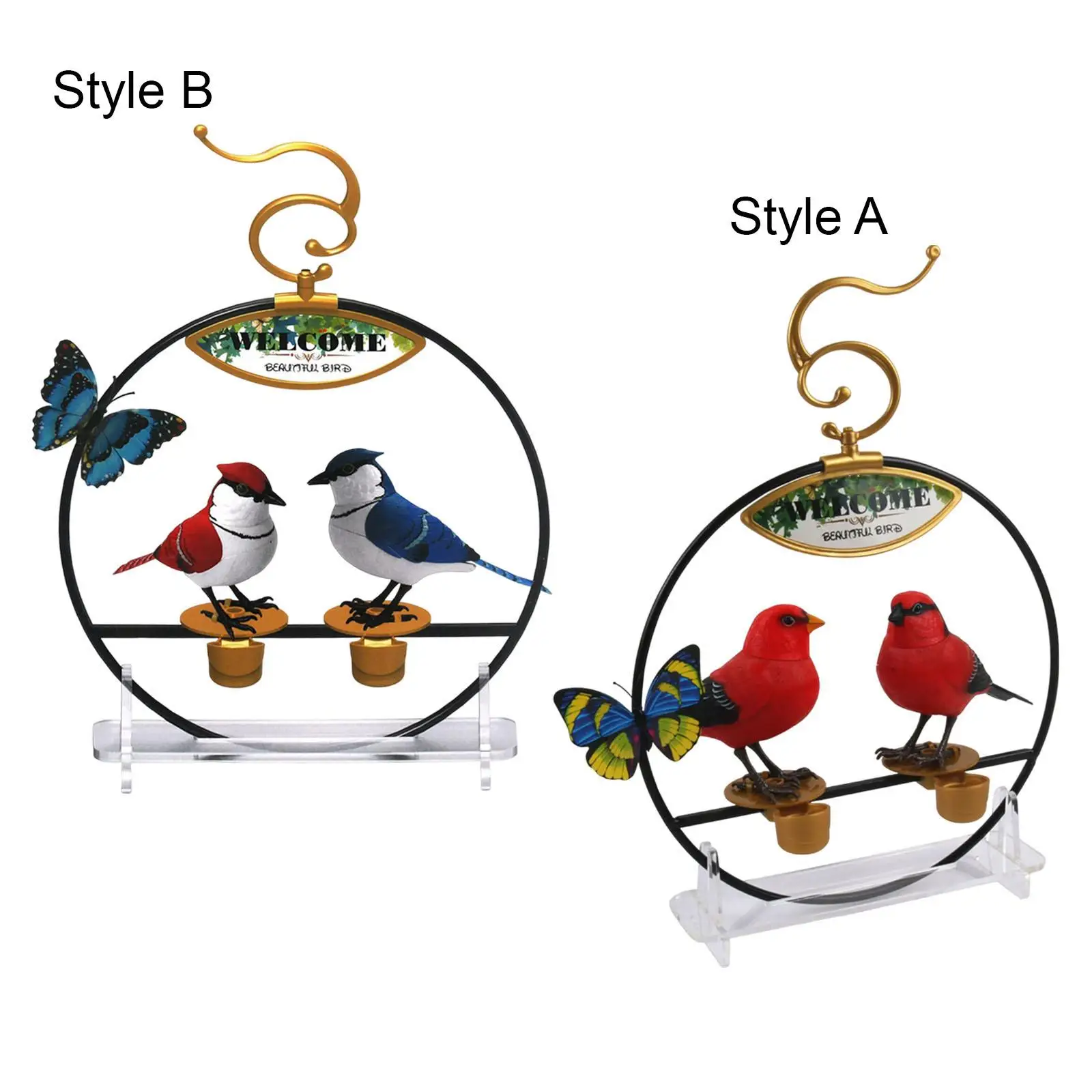Adorable Sound Activated Chirping Bird Kids Toy Gift Home Decoration