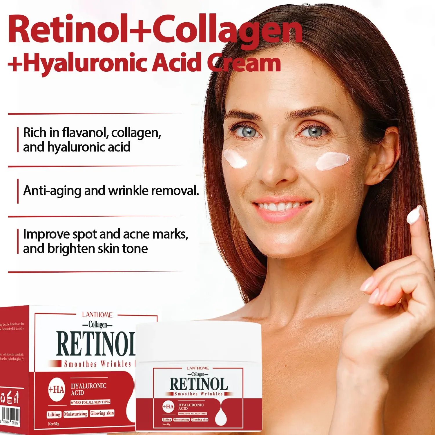 Best of Face Body Whitening Cream Retinol Collagen Hyaluronic Acid 3in1 Remove Dark Spots Eliminate Melanin Dispel Acne Lighten The Skin Reviews & Tips - Image 2