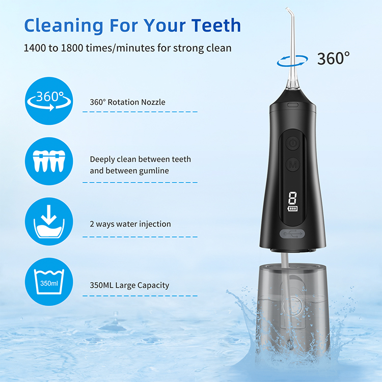 Title 2, LISM Oral Irrigator USB Rechargeable Water Flos...