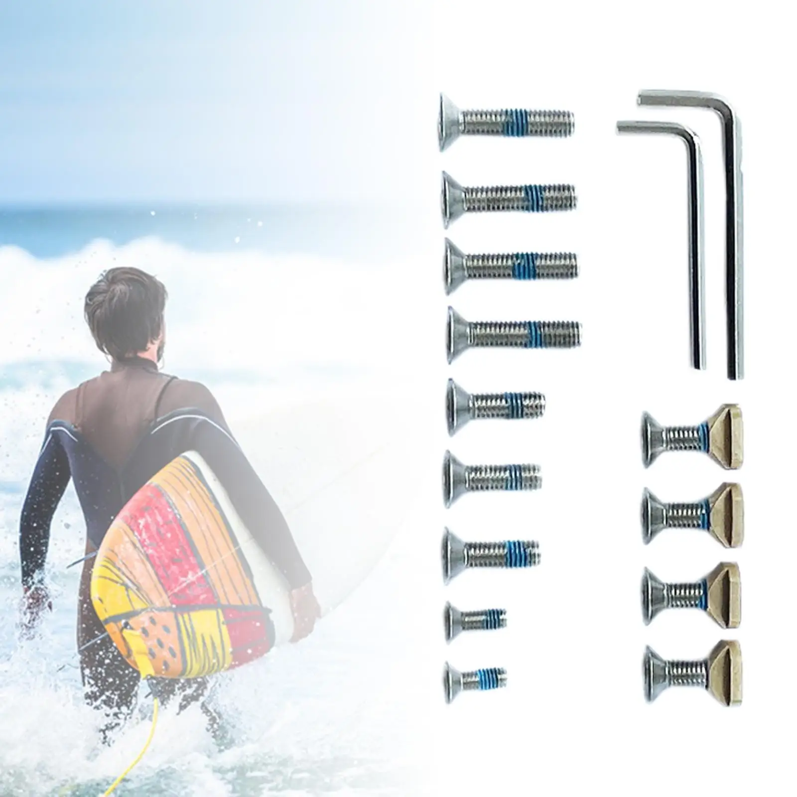 Surfboard Fin Screws High Quality Easy Installation Replace Stainless Steel for Surf Longboard Paddle Board Stand Paddle