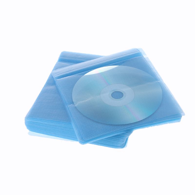CPDD 100 Stück CD-DVD-Aufbewahrungshülle mit doppelseitiger Abdeckung, PP-Tasche, Hülle, Umschlaghalter – Detail 3