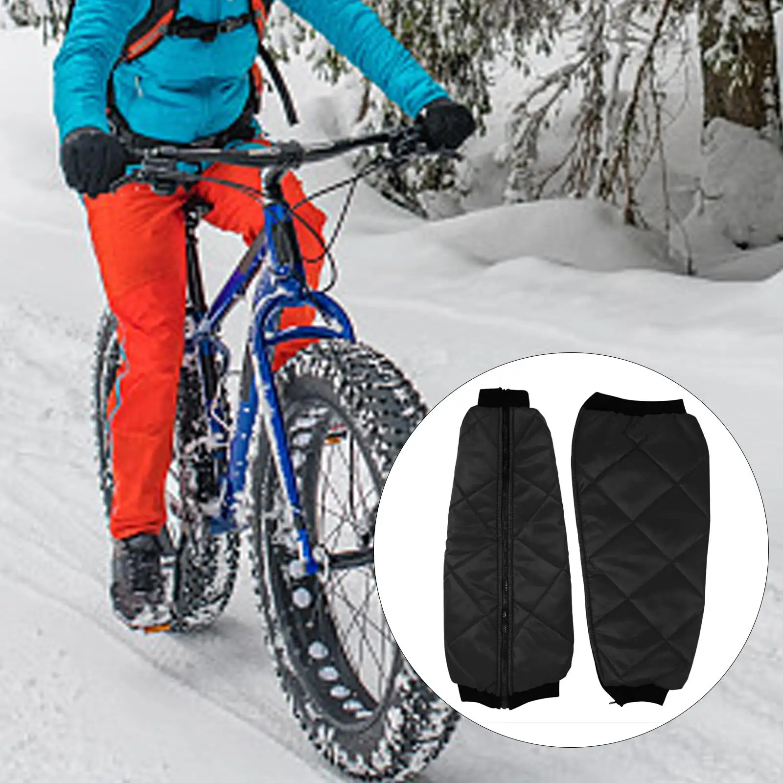 Winter Warm Knee Pads Men Women Knee Adjustable with Zipper Leg Sleeves for Bike Outdoor Riding