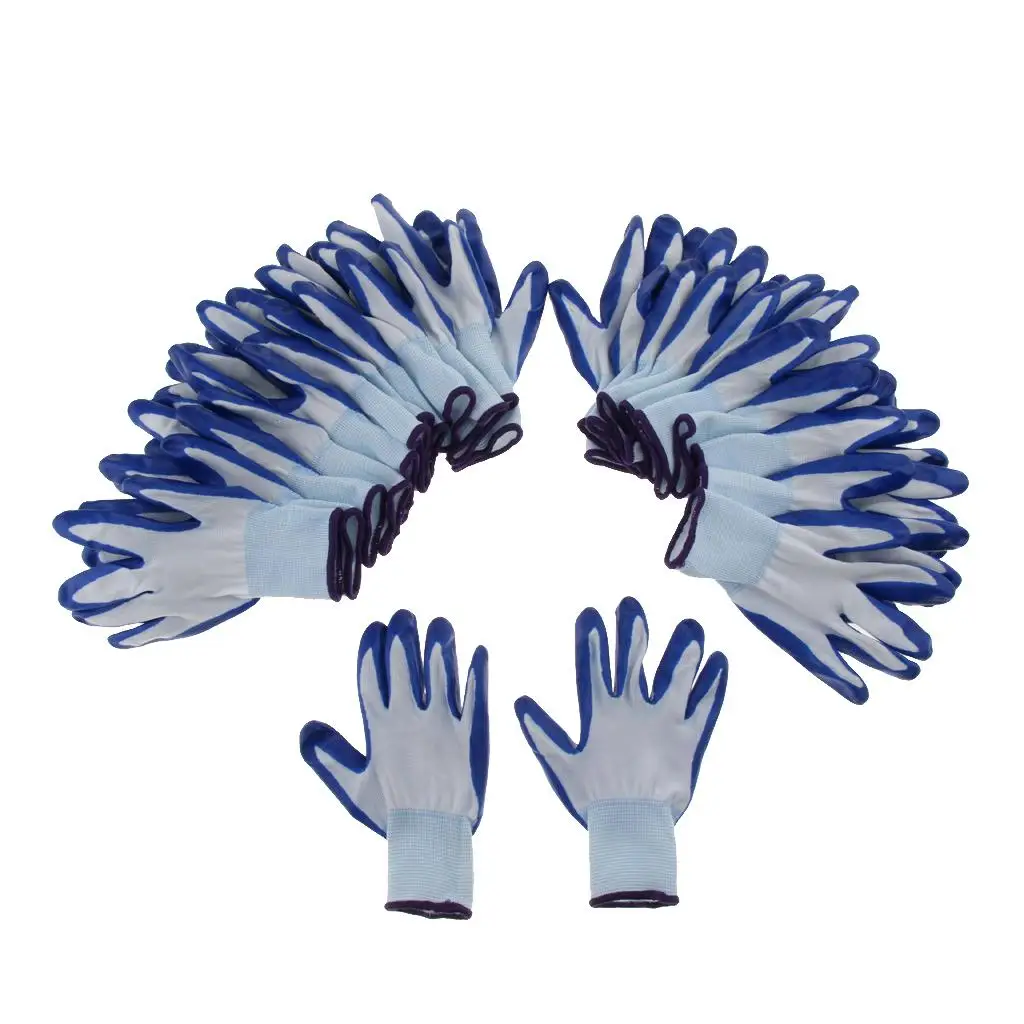 12Pairs Chemical Resistant Long PVC Rubber Safety Gloves for Acid Oil Hand